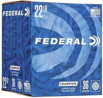 Picture of Federal Champion Rimfire Ammo - 22 LR, 36Gr, Copper-Plated Hollow Point, 325rds Value Pack, 1260fps