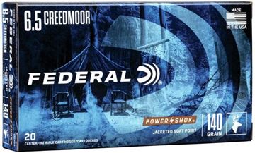 Picture of Federal Power-Shok Rifle Ammo - 6.5 Creedmoor, 140gr, Soft Point, 200rds Case