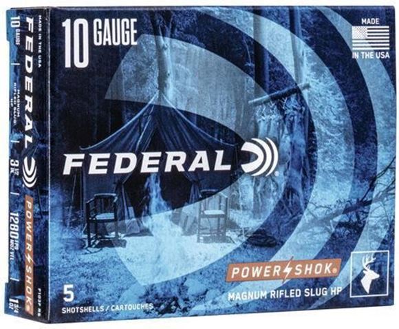 Picture of Federal Power-Shok 10Ga 3-1/2" Mag 1-3/4oz HP, Rifled Slug, 50rds Case