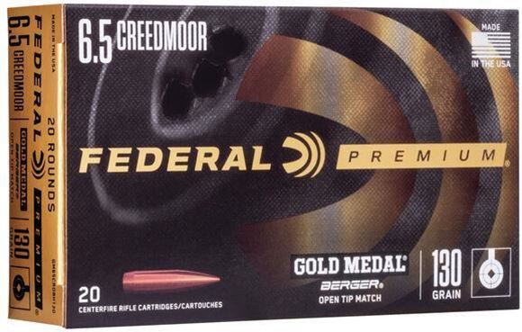 Picture of Federal Premium Gold Medal Rifle Ammo - 6.5 Creedmoor, 130gr, Berger Hybrid OTM, 200rds Case