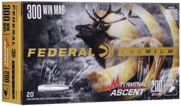Picture of Federal Premium Terminal Ascent Rifle Ammo - 300 Win Mag, 200Gr, Terminal Ascent, 20rds Box, 2810fps