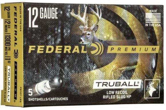 Picture of Federal Premium Vital-Shok TruBall Rifled Slug Load Shotgun Ammo - 12Ga, 2-3/4", 1oz, TruBall Rifled Slug, 250rds Case, 1300fps