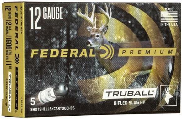 Picture of Federal Premium Vital-Shok TruBall Shotgun Ammo - 12Ga, 2-3/4", 1oz, TruBall Rifled Slug, 1600fps, 250rds Case