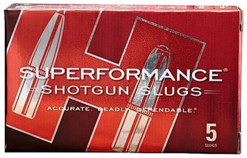 Picture of Hornady 86236 Superformance Shotgun Slugs 12 GA, 2-3/4 in, 11/16oz 1950 fps, 5 Rnd per Box
