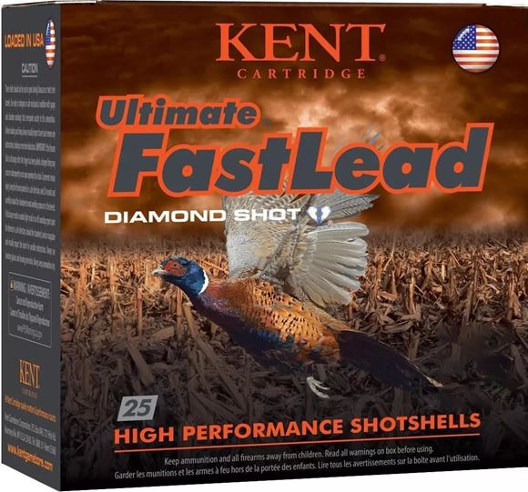 Picture of Kent Ultimate Fast Lead With Diamond Shot Upland Game Shotgun Ammo - 12Ga, 2-3/4", 1-1/4oz, #5, 250rds Case, 1350fps