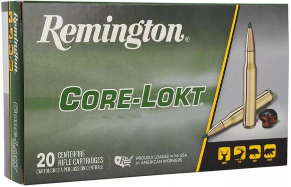 Picture of Remington Core-Lokt Centerfire Rifle Ammo - 30-06 Sprg, 165Gr, Core-Lokt, PSP, 20rds Box