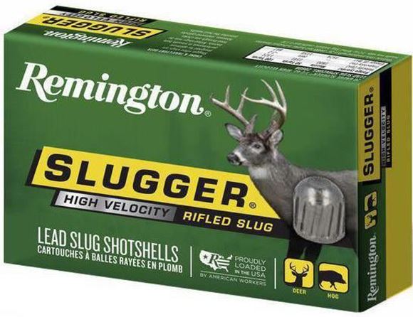 Picture of Remington Slugs, Slugger High Velocity Rifled Slugs Loads Shotgun Ammo - 12Ga, 2-3/4", MAX DE, 7/8oz, RS, 250rd Case, 1800fps