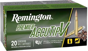 Picture of Remington PRA223RB Premier AccuTip-V Rifle Ammo 223 REM AccuTip-V/Boat Tail, 50 Grains, 3410 fps, 20, Boxed