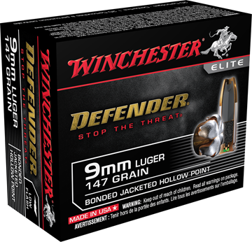 Picture of Winchester Supreme Elite Handgun Ammo - 9mm, 147Gr, PDX1 Defender Bonded JHP, 1000 Fps, 20rds Box