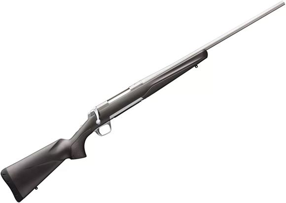 Picture of Browning X-Bolt Stainless Stalker Bolt Action Rifle - 308 Win, 22", Sporter Contour, Matte Stainless, Gray Non-Glare Finish Composite Stock, 4rds, Adjustable Feather Trigger