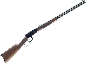 Picture of Winchester Model 94 Sporter Lever Action Rifle - 30-30 Win, 24", Sporter Contour Half-Octagon, Brushed Polish Blued, Satin Grade I Black Walnut Stock, Crescent Buttplate, 8rds, Marble Arms Brass Bead Front & Adjustable Semi-Buckhorn Rear Sights