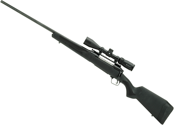 Picture of Savage Arms Model 110 Apex Hunter XP LH Bolt Action Rifle - 308 Win, 22", Matte Blued, Black Synthetic Stock, Adjustable LOP, 4rds, With Vortex Crossfire II 3-9x40mm Scope, AccuTrigger, Left Hand
