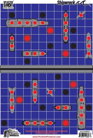 Picture of Pro-Shot Products Targets - Splatter Shot Game Series, Shipwreck, 12"x18", Heavy Paper Targets, 8 pack