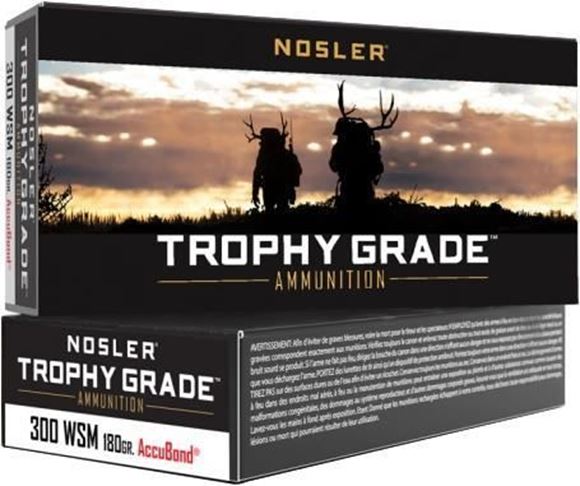 Picture of Nosler Trophy Grade Rifle Ammo - 300 WSM, 180Gr, AccuBond, 20rds Box