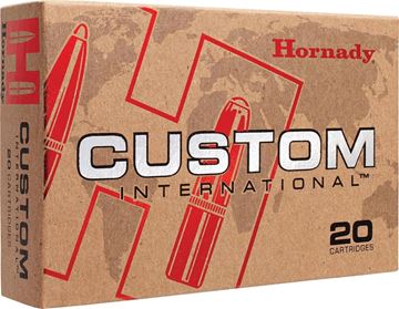 Picture of Hornady 8206 Custom International Rifle Ammo 300 WIN, SP, 180 Grains 2959 fps, 20, Boxed