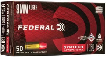 Picture of Federal AE9SJAP1 Syntech Pistol Ammo 9MM, 150GR,TSJ, 50 Rnds