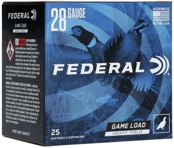 Picture of Federal H2895 Game Shok Heavy Field Lead 28 GA 2-3/4 Max De 1oz #5, 25 Rnd per Box
