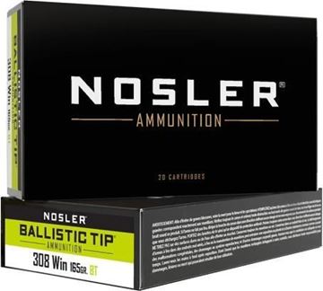 Picture of Nosler BT/Ballistic Tip Rifle Ammo - 308 Win, 165Gr, Ballistic Tip Hunting, 20rds Box
