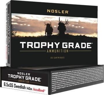 Picture of Nosler 60022 Trophy Grade Rifle Ammo, 6.5x55 Swedish Mauser 140gr AccuBond (20 ct.)