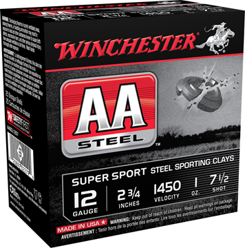 Picture of Winchester AASCL12S7 AA Sporting Clays Shotshell 12 GA, 2-3/4 in No. 7-1/2, 1 oz, 1450 fps, 25 Rnd per Box