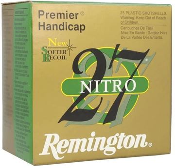 Picture of Remington Target Loads, Premier Nitro 27 Handicap Target Loads Shotgun Ammo - 12Ga, 2-3/4", HDCP DE, 1-1/8oz, #7-1/2, Extra Hard STS Target Shot, 250rds Case, 1235fps