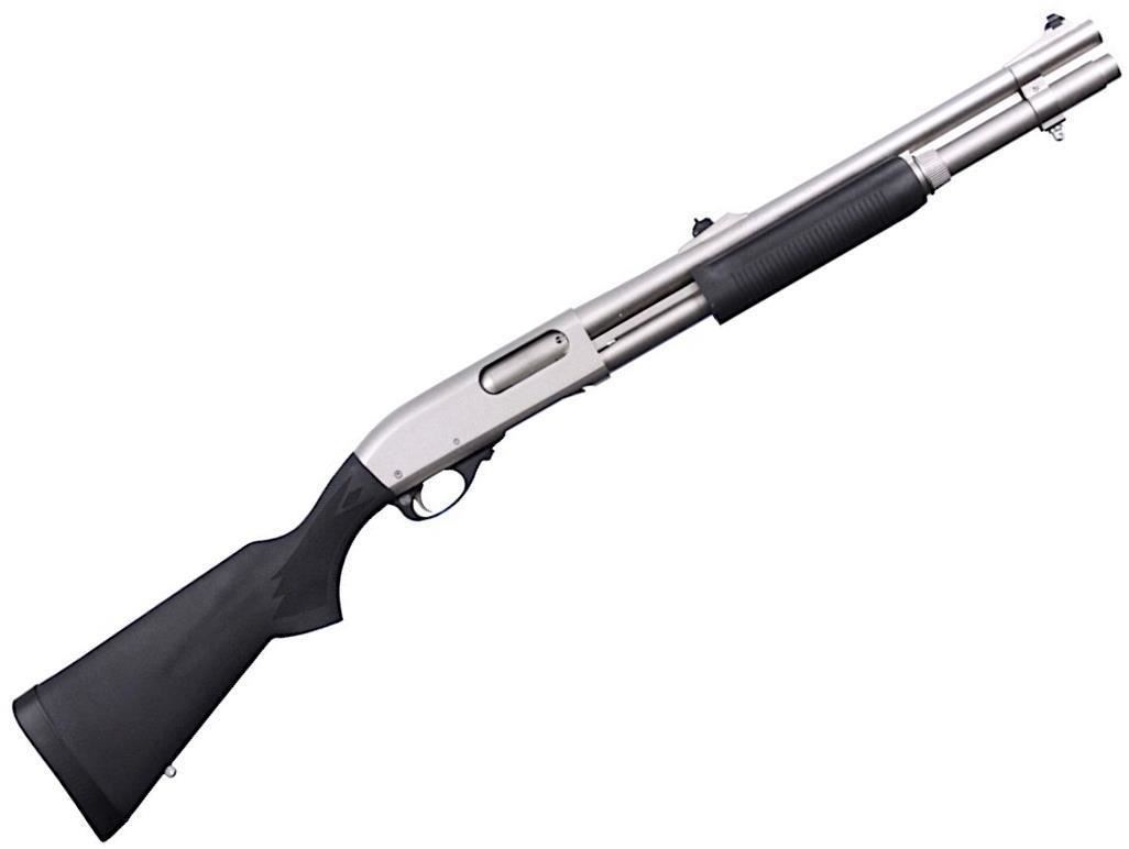 Remington 870 Police Marine Magnum Pump Action Shotgun 12Ga, 3", 18", Electroless Nickel