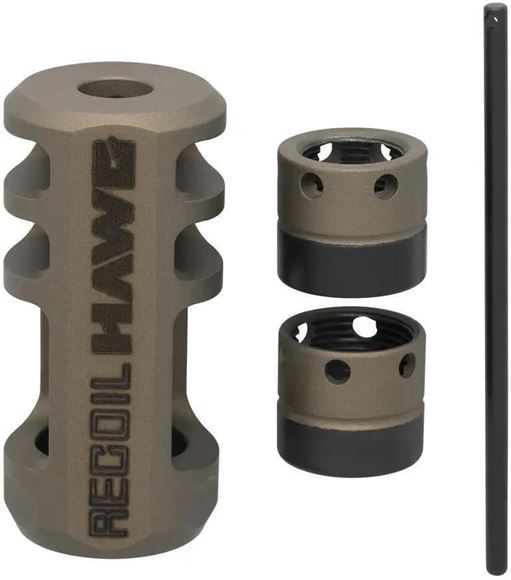 Picture of Browning Shooting Accessories - Sporter Recoil HAWG Muzzle Brake, Smoked Bronze, .30 Cal or Smaller, Fits M13 x 1.25 or M13 x .75 Threaded Muzzle, Compatible With Sporter And Speed Models