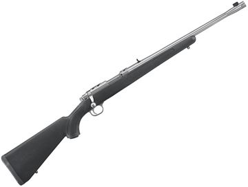 Picture of Ruger 77/44 Rotary Magazine Bolt Action Rifle - 44 Rem Mag, 18.50", Brushed Stainless, Black Synthetic Stock, 4rds, Bead Front & Adjustable Rear Sights