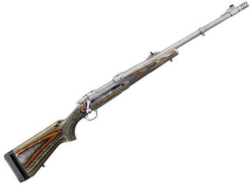 Picture of Ruger Guide Gun Bolt Action Rifle - 375 Ruger, 20", Hawkeye Matte Stainless, Stainless Steel, Green Mountain Laminate Stock, 3rds, Bead Front & Adjustable Rear Sights