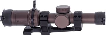 Picture of Used Vortex Razor Gen II Riflescope,1-6X24mm, 30mm, Capped Turrets, Second Focal Plane, Illuminated JM-1 BDC Reticle, 1/2 MOA Adjustment, Bronze Anodized, With Vortex Scope Mount, Covers and Throw Lever, Very Good Condition