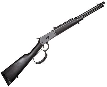 Picture of Rossi R92 Triple Black Lever Action Rifle - 357 Mag, 16.5'', Threaded Barrel, Sniper Gray, Black Wood Stock, Gold Bead Front &  Rear Peep Sights, Picatinny Rail, 8rds