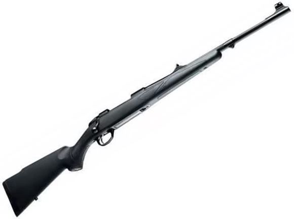 Picture of Sako 85 Black Bear Bolt Action Rifle - 308 Win, 20", Matte Blue, Cold Hammer Forged Fluted Medium Contour Barrel w/Band Swivel, Black Synthetic Stock w/Rubber Grip Surfaces & Soft Touch Coating, 5rds, Adjustable Iron Sights, Single Set 2-4lb Adjustable Tr