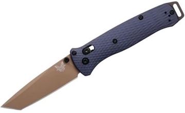 Picture of Benchmade Knife Company - Bailout, 3.38" CPM-M4 Tanto Style Blade With FDC Cerakote Finish, Crater Blue Anodized 6061-T6 Aluminum Hand;e, Mini Deep-Carry Clip, Weight 2.7oz