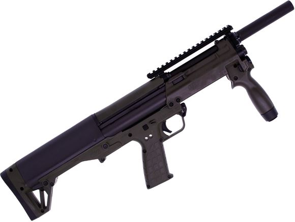 Picture of Kel-Tec KSG Compact Pump Action Shotgun - 12Ga, 3", 18-1/2", Parkerized, Green Synthetic Stock, Vertical Grip With 420 lumen KelTec light, Cylinder Bore, 8rds