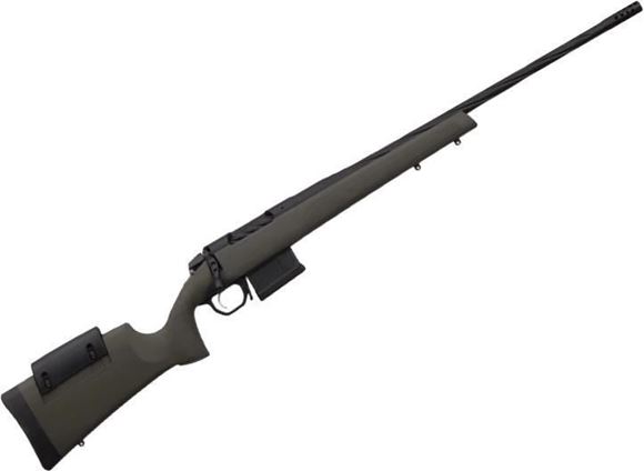 Picture of Weatherby 307 Range XP Bolt Action Rifle - 6.5 Creedmoor, 22", Cold Hammer Forged Fluted, Threaded 1/2-28 Barrel, Blued, OD Green Stock, TriggerTech Field Trigger, Muzzle Brake, 1x Pmag 5rds.
