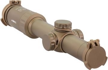 Picture of SAI Optics Riflescopes, Model SAI 6 - 1-6x24mm, 30mm, Illuminated 5.56 BDC RAF Reticle, First Focal, Hard Anodized Coyote Brown, With 35 MRAD Total Range, 0.1 MRAD Adj, With Tenebraex Flip Covers & KillFlash