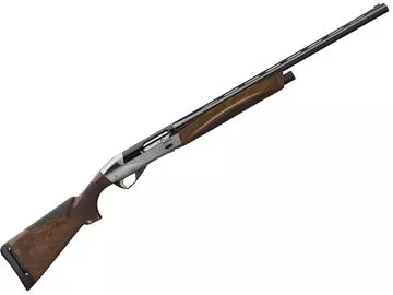 Picture of Benelli ETHOS Semi-Auto Shotgun - 12Ga, 3", 28", Blued, Engraved Nickel-Plated Receiver, AA-Grade Satin Walnut Stock, 4rds, Red-Bar Front & Metal Mid Bead Sights, Flush Crio Chokes (C,IC,M,IM,F)