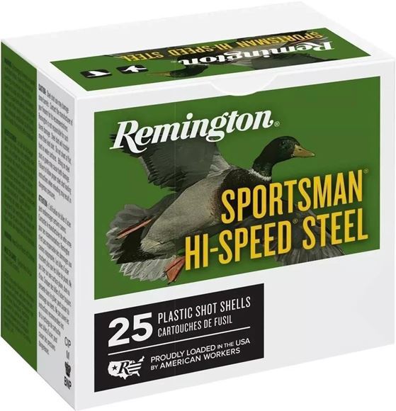 Picture of Remington Waterfowl Loads, Sportsman Hi-Speed Steel Shotgun Ammo - 12Ga, 2-3/4", MAG DE, 1-1/8oz, #2, 250rds Case, 1375fps