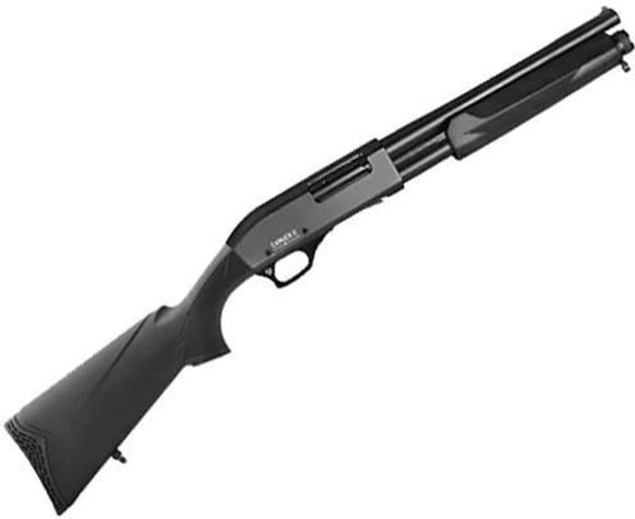Picture of Canuck Defender Pump Action Shotgun - 12Ga, 3", 14", Blued, Aluminum Receiver, Black Synthetic Stock, 4rds