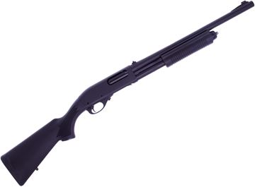 Picture of Remington 870 Police Pump Action Shotgun - 12Ga, 3", 18.5", Parkerized, Synthetic Stock & Fore-End, 4rds, Fixed IC Choke, XS Rifle Sights