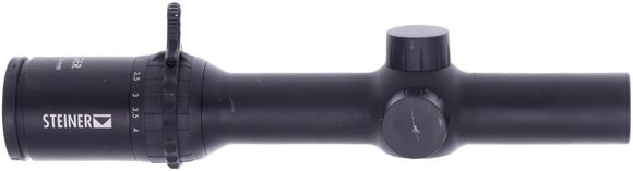 Picture of Used Steiner Ranger 1-4x24mm Riflescope, 30mm, Illuminated 4A-I Reticle, 2nd Focal Plane, 1 cm Adjustments, With Throw Lever & Original Box, Good Condition