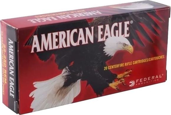 Picture of Federal American Eagle Rifle Ammo - 22-250 Rem, 50Gr, JHP, 20rds Box