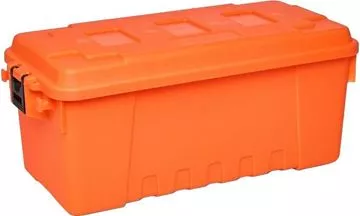 Picture of Plano Sportman's Trunk -  Medium, Hunter Orange, Lockable, Interior Dimensions: 26"L x 11.25"W x 11.25"H, Exterior Dimensions: 30"L x 14.25"W x 12.75"H