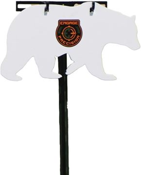 Picture of Engage Precision AR500 Steel Rifle Target Silhouette, 3/8", 1/4 Size Bear, White.
