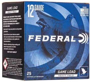 Picture of Federal Game-Shok Upland Heavy Field Load Shotgun Ammo - 12Ga, 2-3/4", 3-1/4DE, 1-1/8oz, #7.5, 25rds Box, 1255fps