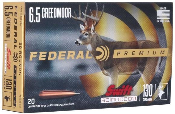 Picture of Federal Permium Swift Scirocco II  Rifle Ammo - 6.5 Creedmoor, 130gr, Swift Scirocco, 20rds Box