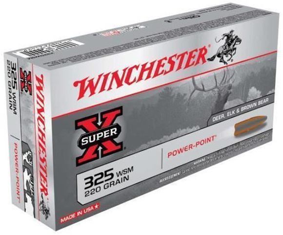 Winchester Super X Rifle Ammo - 325 WSM, 220Gr, Power-Point, 20rds Box