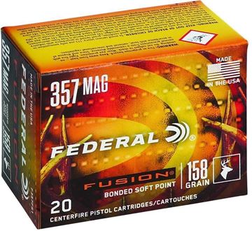 Picture of Fusion F357FS1 Pistol Ammo 357 MAG SP, 158 Gr, 1240 fps, 20 Rnd, Boxed