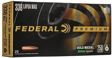 Picture of Federal Premium Rifle Ammo - 338 Lapua Mag 250Gr Sierra Matchking BTHP, Gold Medal Match