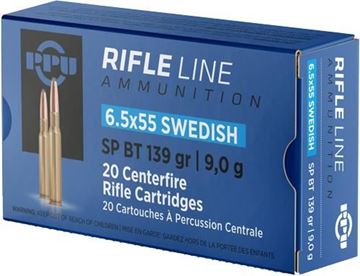 Picture of PPU PP6SWS Rifle Ammo 6.5x55 Swedish, SP, 139 Gr, 20 Rnd